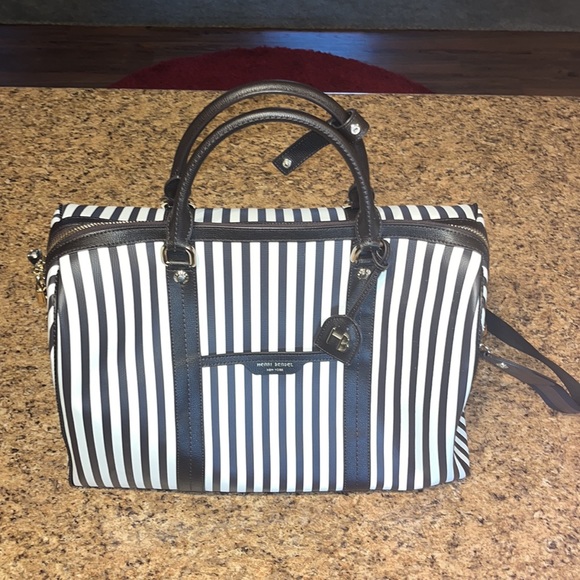 Henri Bendel Centennial Stripe Weekend Duffle - EXCELLENT Condition. - Picture 2 of 12
